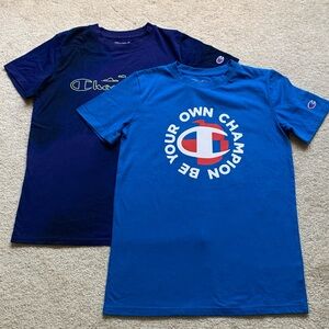 CHAMPIONS BOYS’ SIZE L SHORT SLEEVE TEES - SET OF 2